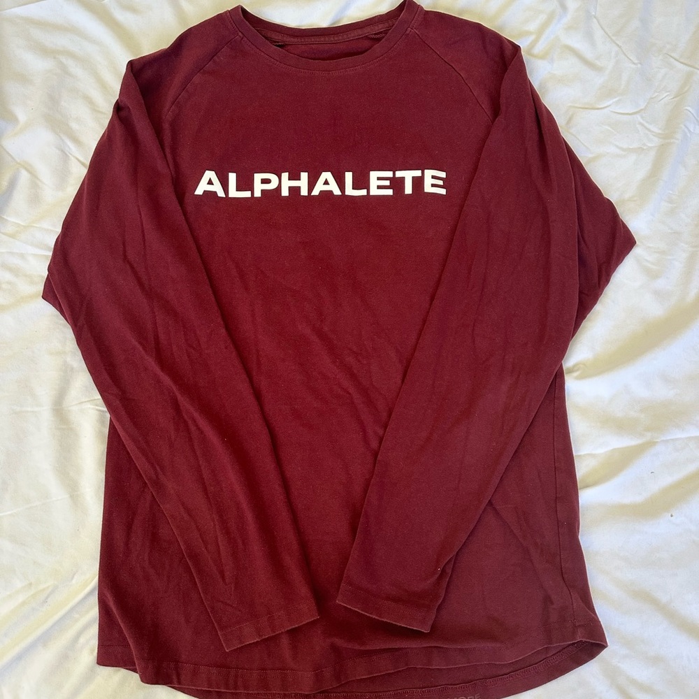 ALPHALETE LONG SLEVE SHIRT - Burgundy size Medium